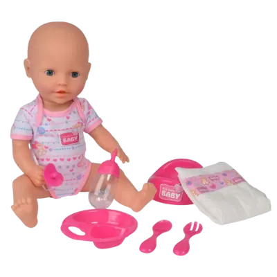 Papusa Simba New Born Baby 38 cm Bebe cu olita si accesorii