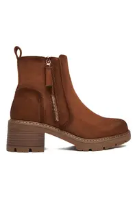 Botine dama - material textil - maro -