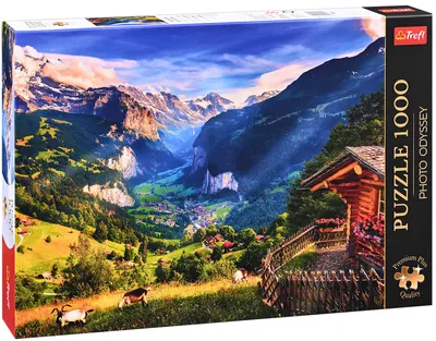 Puzzle Trefl din 1000 de piese - Valea Lauterbrunnen, Elveția