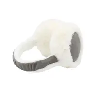 Căști pufoase pentru urechi, Antonio, cu aspect de piele întoarsă, culoarea gri, one size