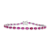 Bratara din aur alb cu rubine ovale de 7.08ct si diamante de 0.68ct