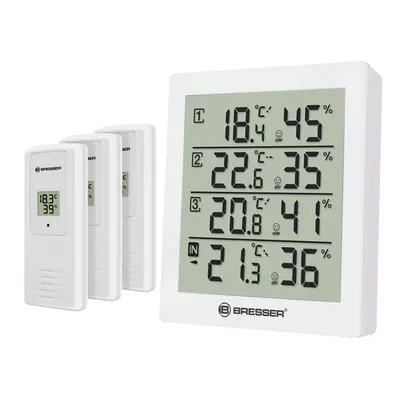 Statie meteo Bresser 7000020GYE000, termometru, higrometru, 3 senzori externi