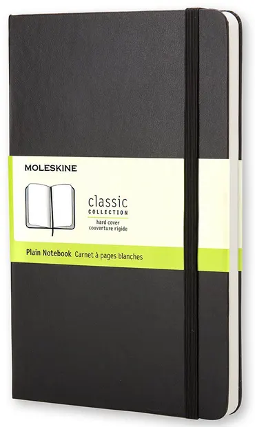 Agenda de buzunar cu coperti tari Moleskine Classic – Neagra, file albe