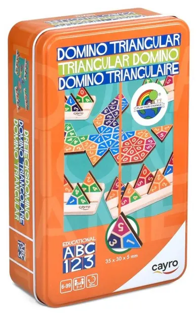 Joc pentru copii Cayro - Domino triunghiular, cutie metalică