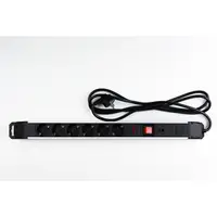Prelungitor Strohm SM-PR-6P-USS-BK, 6P 2m, 3x1.5mm2, intrerupator, protectie supratensiune dual-line