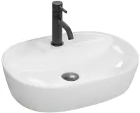 Lavoar oval Rea Carina, alb lucios, 50 x 38,5 cm