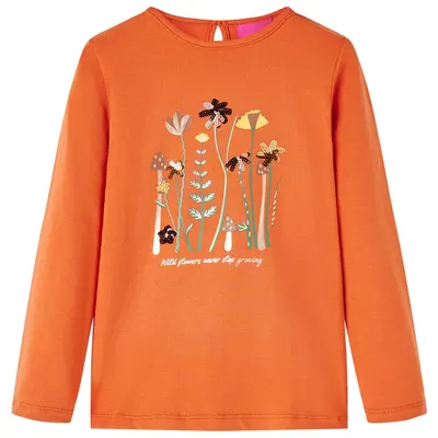 Tricou pentru copii cu mâneci lungi, portocaliu ars, 104