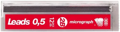 Mini grafit pentru creion automat Ico - 0.5 mm, 2B