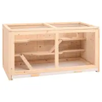 vidaXL Cușcă pentru hamsteri 89,5x45x45 cm, lemn masiv de brad