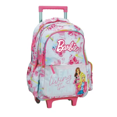 Ghiozdan tip troler cu 2 compartimente, Barbie, Living the Dream