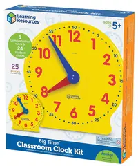 Set de ceasuri pentru sala de clasă Learning Resource - Big Time, 25 de piese