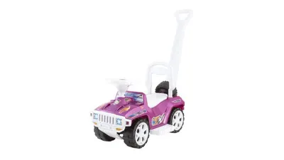 Masinuta pentru copii Novokids My first SUV Car XXL Mov, Lungime 85 cm, Maner de impins detasabil pentru parinti, Spatiu pentru depozitare