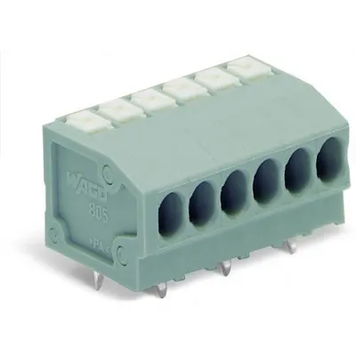 PCB terminal block; push-button; 1.5 mm²; Pin spacing 3.5 mm; 8-pole; Push-in CAGE CLAMP®; 1,50 mm²; green