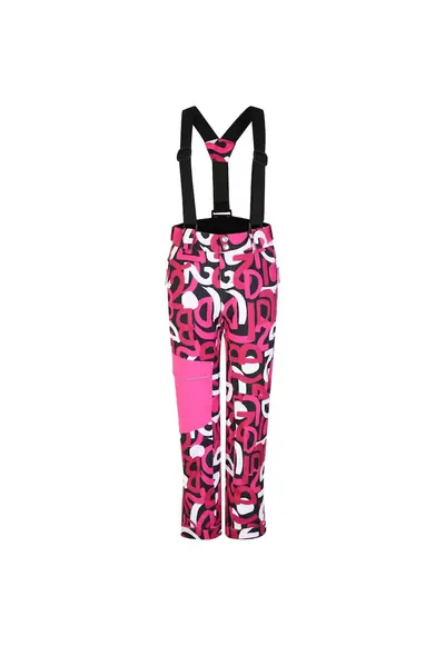 Pantaloni de schi copii cu bretele - roz - 100% poliester - impermeabili