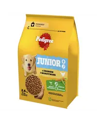 PEDIGREE Junior 2,6 kg hrana cu pasare si legume pentru caini adolescenti de rase mari si medii