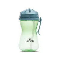 Cana sport cu clips lateral, pai moale si flexibil, capac de protectie rotativ, 360 ml, Blue Green