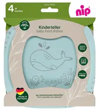 Farfurii pentru copii NIP - Eat Green, 2 bucăți, albastre