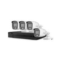Sistem supraveghere exterior basic HikVision HiLook KIT-HLK-4EXT20FC-5MP-A, 4 camere, 5 MP, 2.8 mm, lumina alba 20 m, microfon