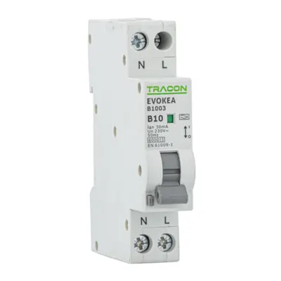 Disjunctor cu prot. dif., electronic, 2P, 1 mod., curba C C6, 30mA, 6kA, A