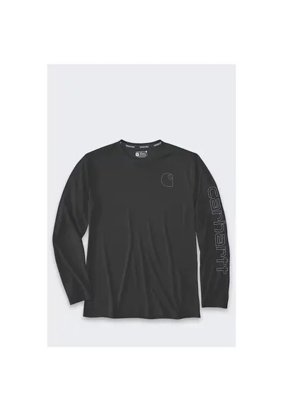 Bluza sport Force - poliester - cu maneca lunga - negru