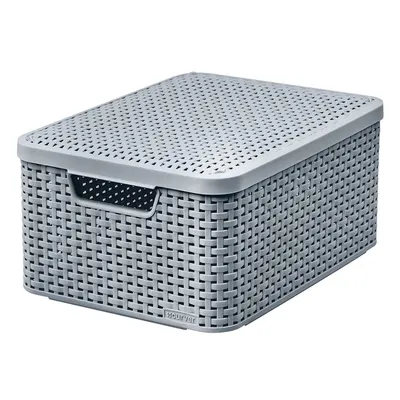 Cutie de depozitare gri din plastic cu capac 29x39x19 cm Style – Curver