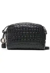 Geanta dama Sherton - piele naturala - neagra - model crossbody