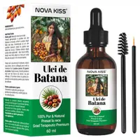 Ulei Premium de Batana 100% Pur Natural NOVA KISS pentru Cresterea Parului, Tratarea Scalpului si Ingrijirea Pielii, 60 ml