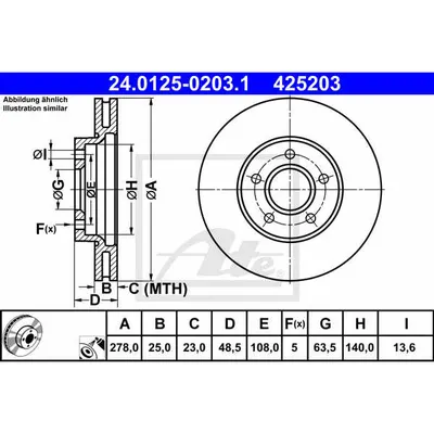 Disc frana ATE 24.0125-0203.1