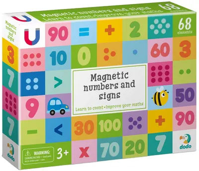 Joc educativ magnetic Dodo - Numere și semne, 68 piese