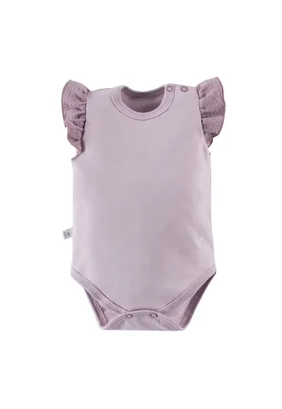 Body cu maneca scurta si volan - - Botanic - Mov - pentru fetite - Mov