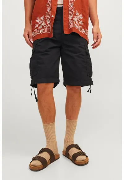 Bermude cargo relaxed fit - Negru