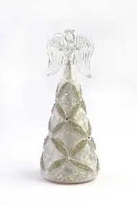 Decoratiune Craciun - Glass Angel with Light, gemstones