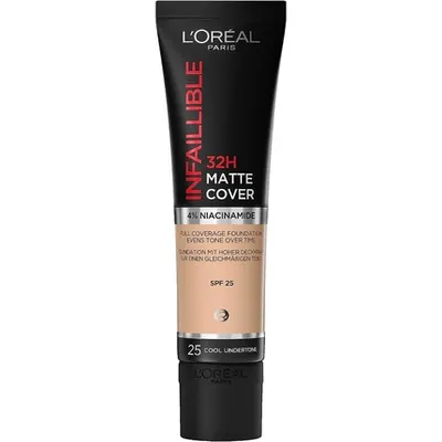 Fond de ten, L'Oréal Paris, Infaillible 24H Matte Cover, 25 Rose Ivory, lichid, 30ml