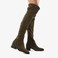 Cizme dama din Piele Ecologica Intoarsa CRL0693 Verzi