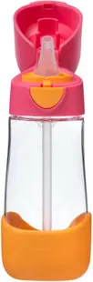 Sticlă cu pai pentru bebeluși b.box - Tritan, Strawberry shake, 450 ml