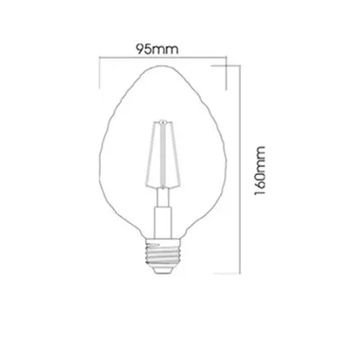 Sursa de iluminat, bec FILAMENT HR95 4W E27 ADVANCE 2200K