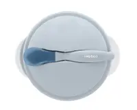 Set castronel cu ventuza si lingurita cu senzor de temperatura KikkaBoo Blue,recomandat pentru copii peste 4 luni,capacitate 250ml,fara bpa