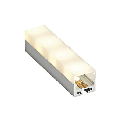 Aluminium profil cu capac, pătrat, argintiu, 1m