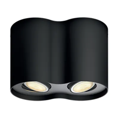 Spot LED aplicat Philips HUE Pillar Negru cu intrerupator dimabil