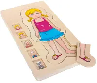 Puzzle din lemn, in straturi Small Foot, Corp baiat, 28 piese