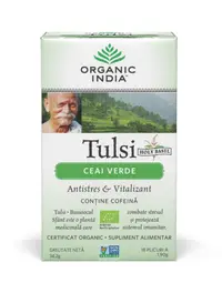 Tulsi Ceai Verde, 18 plicuri, Organic India