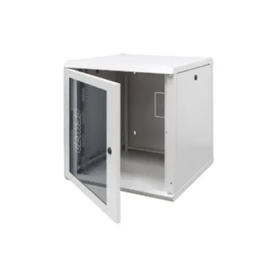 Dulap Rack19'' montaj pe perete - METAL - TRANSPARENT DOOR - 9U - 600X470X400 - RAL 7035 GREY