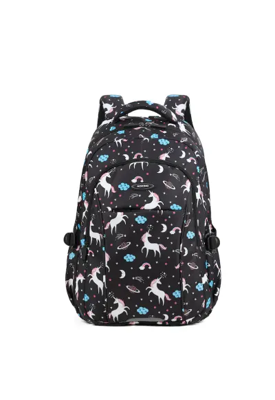 Rucsac din material textil cu imprimeu grafic 180815 - Multicolor