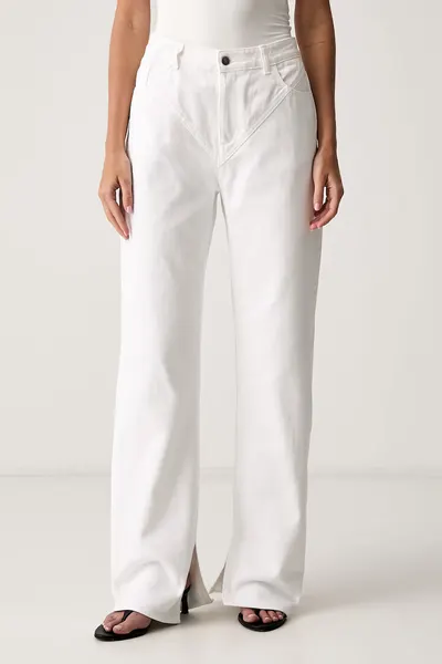 Le Privé blugi straight pentru femei DEMI JEANS BLANC