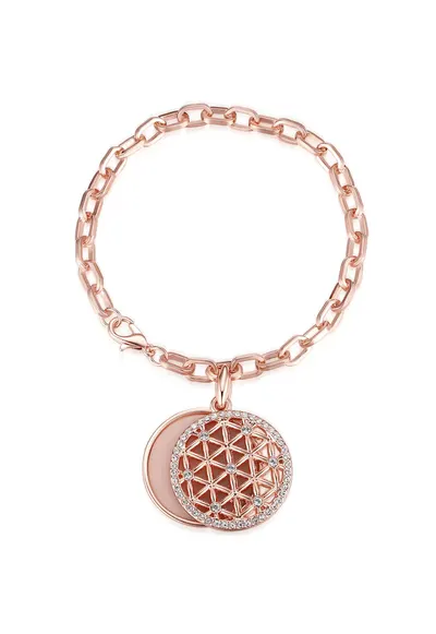 Bratara placata cu aur de 14K si decorata cu cristale - Auriu rose