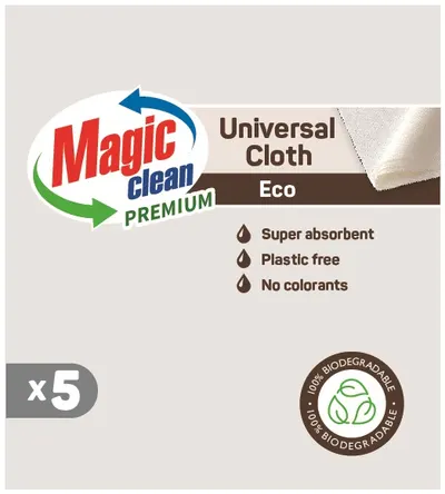Prosoape biodegradabile Magic Clean - Premium Eco, 5 buc., albe
