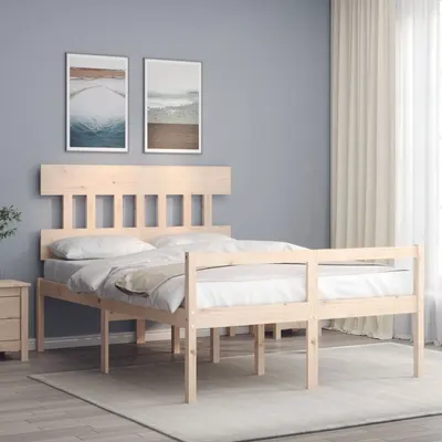 Gossi cadru de pat senior cu tablie, 140x190 cm, lemn masiv
