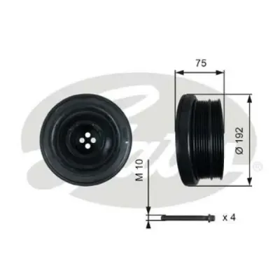 Fulie curea, arbore cotit GATES TVD1050A