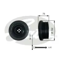 Fulie curea, arbore cotit GATES TVD1050A