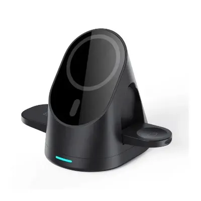 Suport si Incarcator 3 in 1, MagSafe, iPhone/Watch/AirPods, 15W, Wireless, Negru Engros
